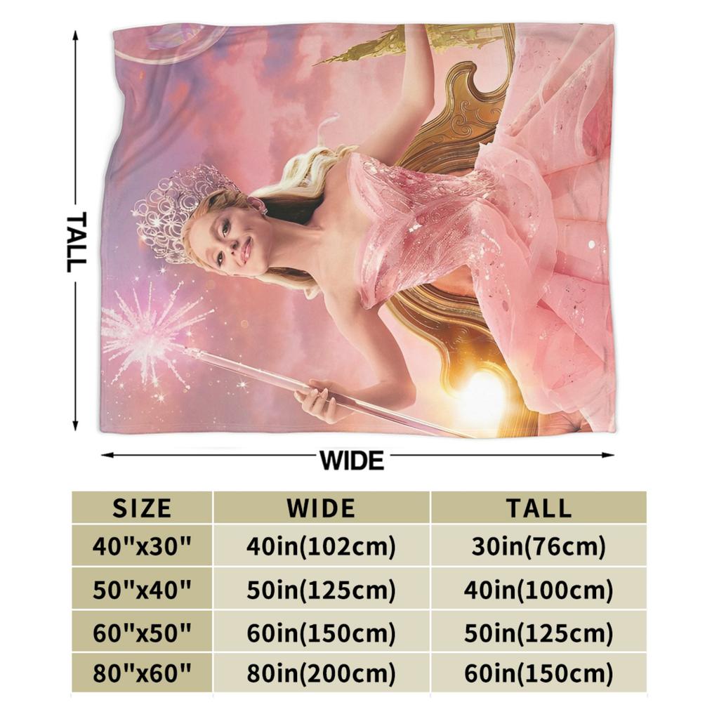 Blanket Travel Office Wicked Elphaba & Glinda Tonal Throw Blanket Flannel Bedspread For Couch Chair Street Trend Sofa Bed Cover