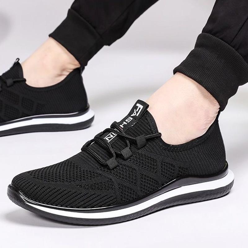 Casual Shoes Men's 2025 Large Size Summer Mesh Fly-woven Breathable Soft Sole Light Walking Shoes Men's