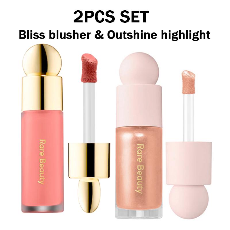 Rare Beauty Vloeibare Blusher en Vloeibare Luminizer Bundel Set Enchant Enlighten Highlighter Happy Joy Lucky Love Hope Blush Cadeau