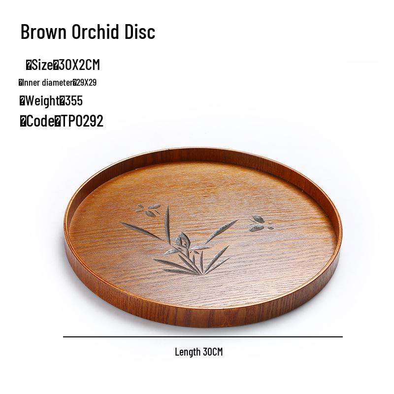 Handcrafted Japanese Orchid Rectangular Wooden Tea Tray with Custom Logo for Hotels and Restaurants