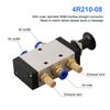 4R210-08 Pneumatický ventil Push Pull 5 cest 2 polohy 1/4" Pro BSPT & Konektor Tlumič