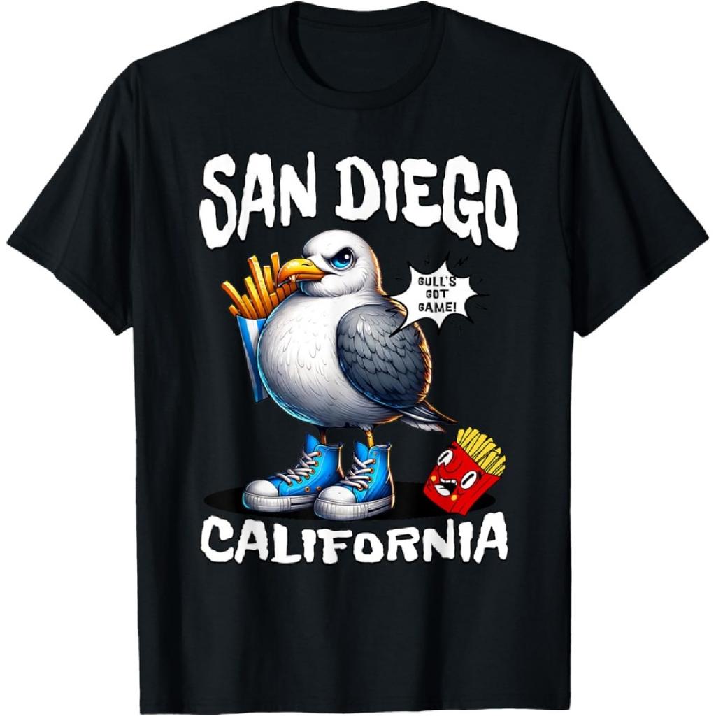 San Diego California Seagull French Fries Funny Souvenir T-Shirt