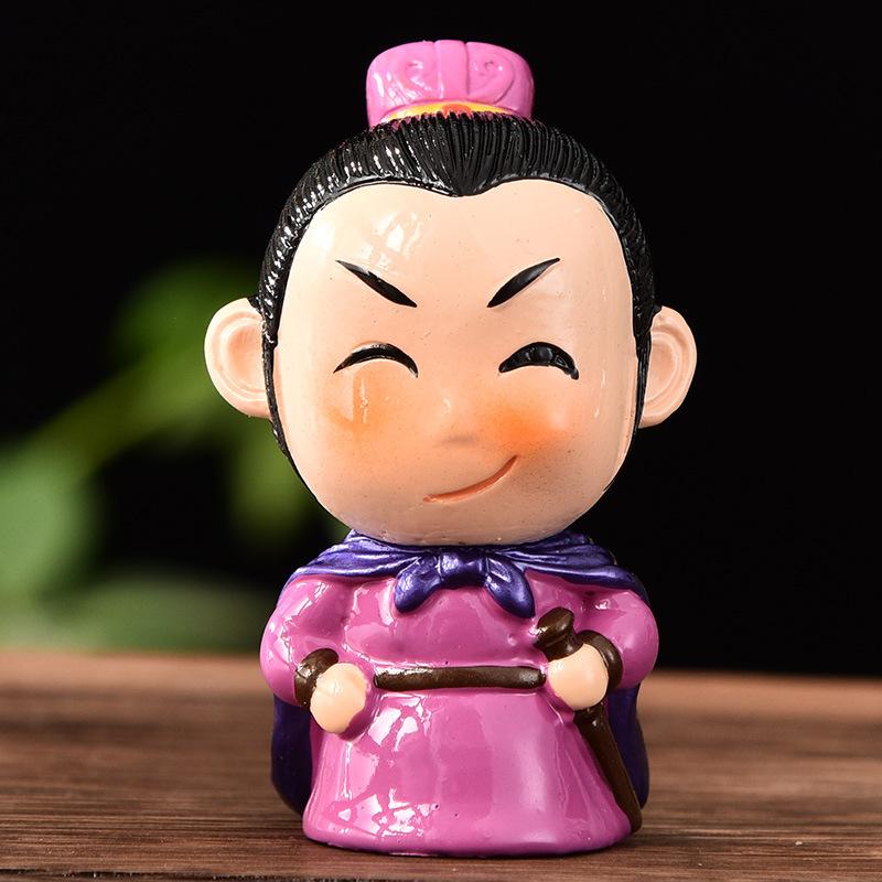 Three Kingdoms Figures Figurines Cartoon Ceramic Handicraft Home Decoration Ornament Character Statue Model Desk Gift Souvenir