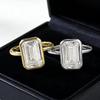 2026 Luoxi Temple 925 Sterling Silver White Diamond Rectangular Ring for Women - Simple European American Style