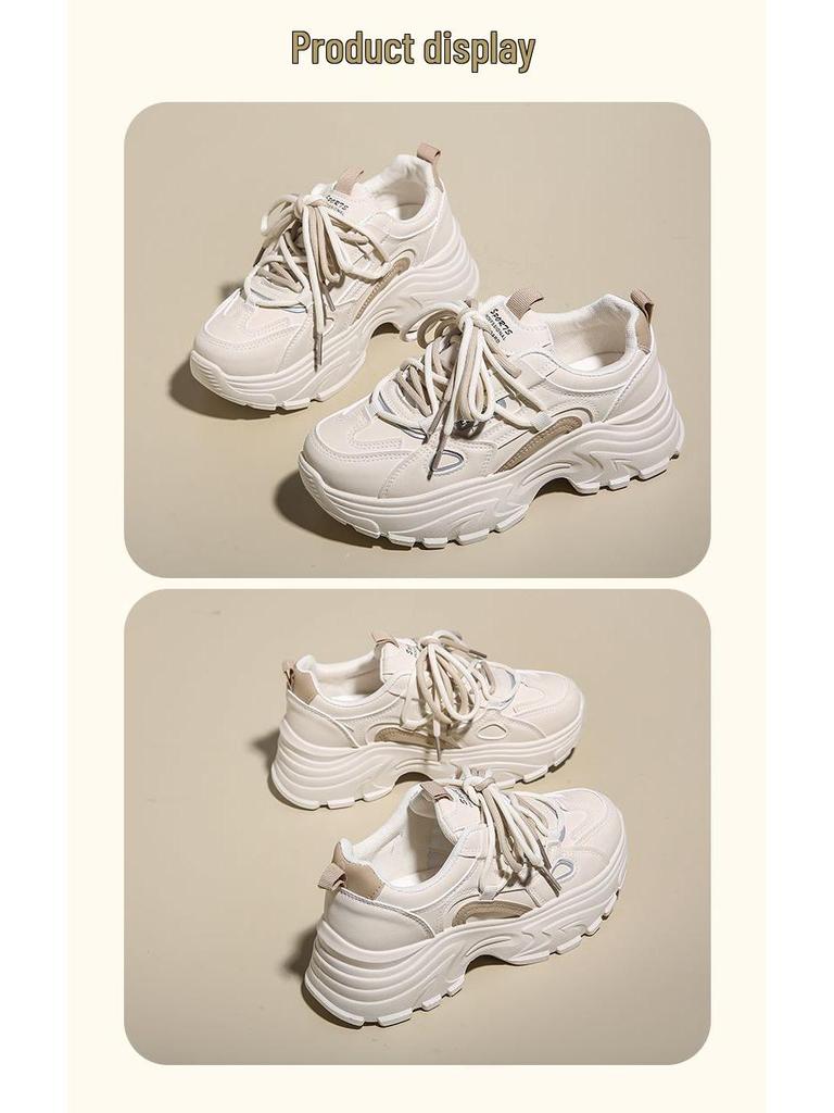 Women's Genuine Leather Waterproof Non-Slip Running Shoes - Dad Style, Soft Sole, Autumn Collection, Small Feet Fit.