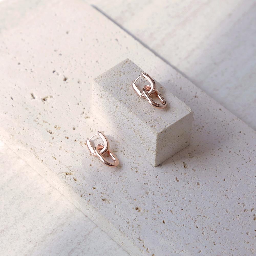 Dieuamour 14K Gf Jour One-Touch Ring Earrings