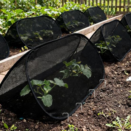 Pop Up Plant Cover Garden Mesh Seedlings Protector with Ground Stakes Garden Row Raised Bed Cover for Vegetables Fruits Herbs from Insects Birds