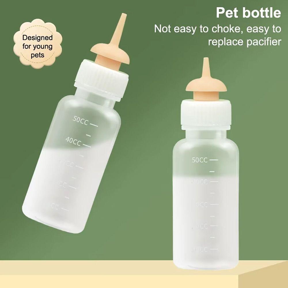 1Pcs Silicone Nozzle Pet Feeding Bottle Plastic Mini Kitten Nipple Feeder Milk Nursing Bottle