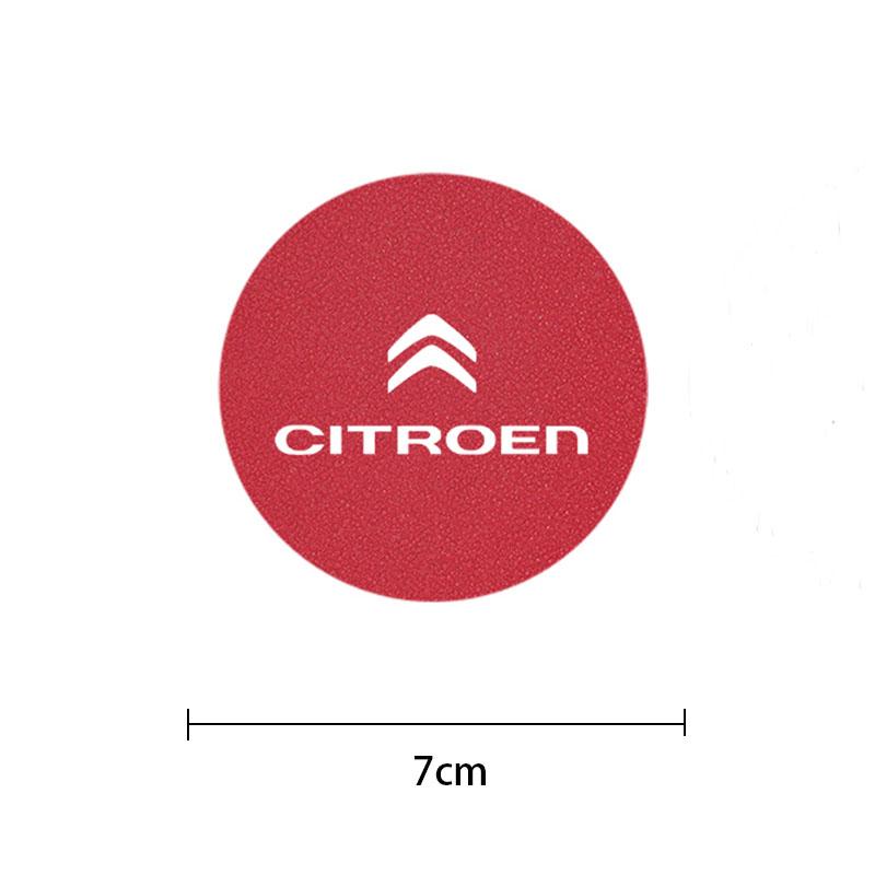 2PCS Citroen Emblem Badge Car Anti Slip Mat Coaster Water Cup Slot For Citroen C8 DS3 C6 C3 Vts C4 Saxo C4L C5 C2 C1 Xsara C3-XR