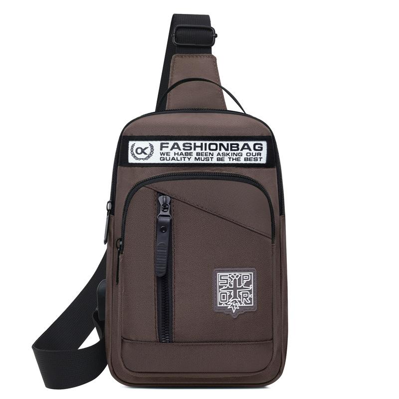 Breast Bag Men's New Lightweight and Trendy Oxford Cloth Shoulder Backpack Outdoor Sports and Leisure Fashion High-end Messenger Bag