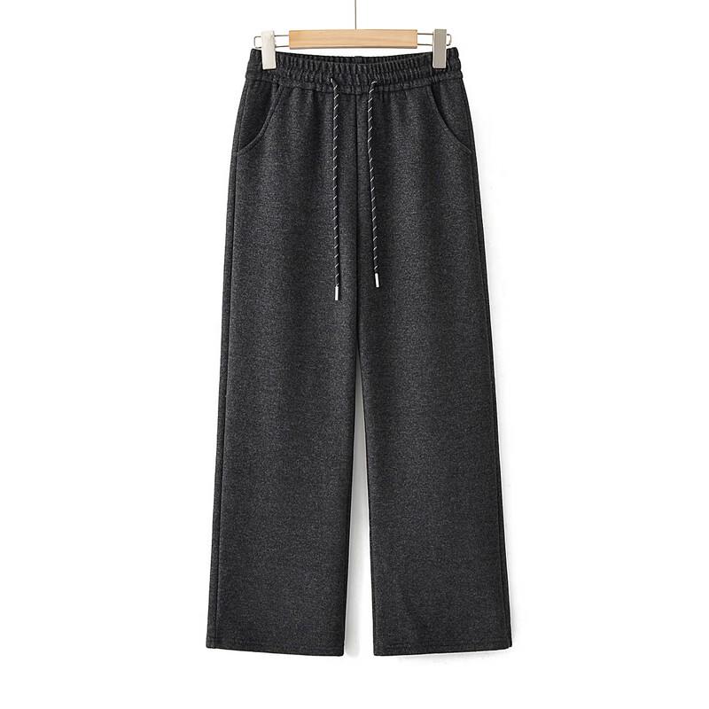 Women's Elastic High-Waist Loose Straight-Leg Pants