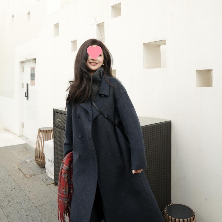 

Loose and Elegant Mid-Length Double-Sided Wool Coat: Versatile and Fashionable Autumn/Winter Style in Carbon Black, Medium Grey, and Natural Yellow. S (165-170cm | 60-66kg)