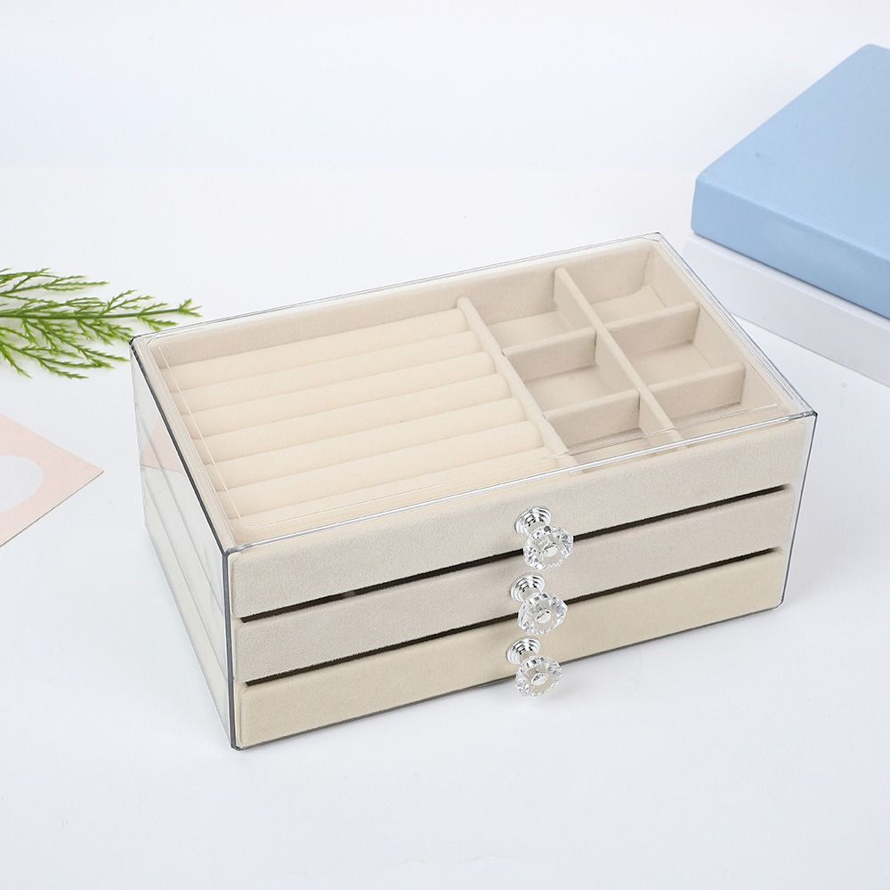 Transparent Drawer Storage Box 3-Layer Multi-layer Jewelry Box Home Storage
