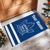 Toronto Maple Leafs Crystal Velvet Rug, Custom Name Text Personalized Non‑Slip Floor Mat for Home Decor Gift