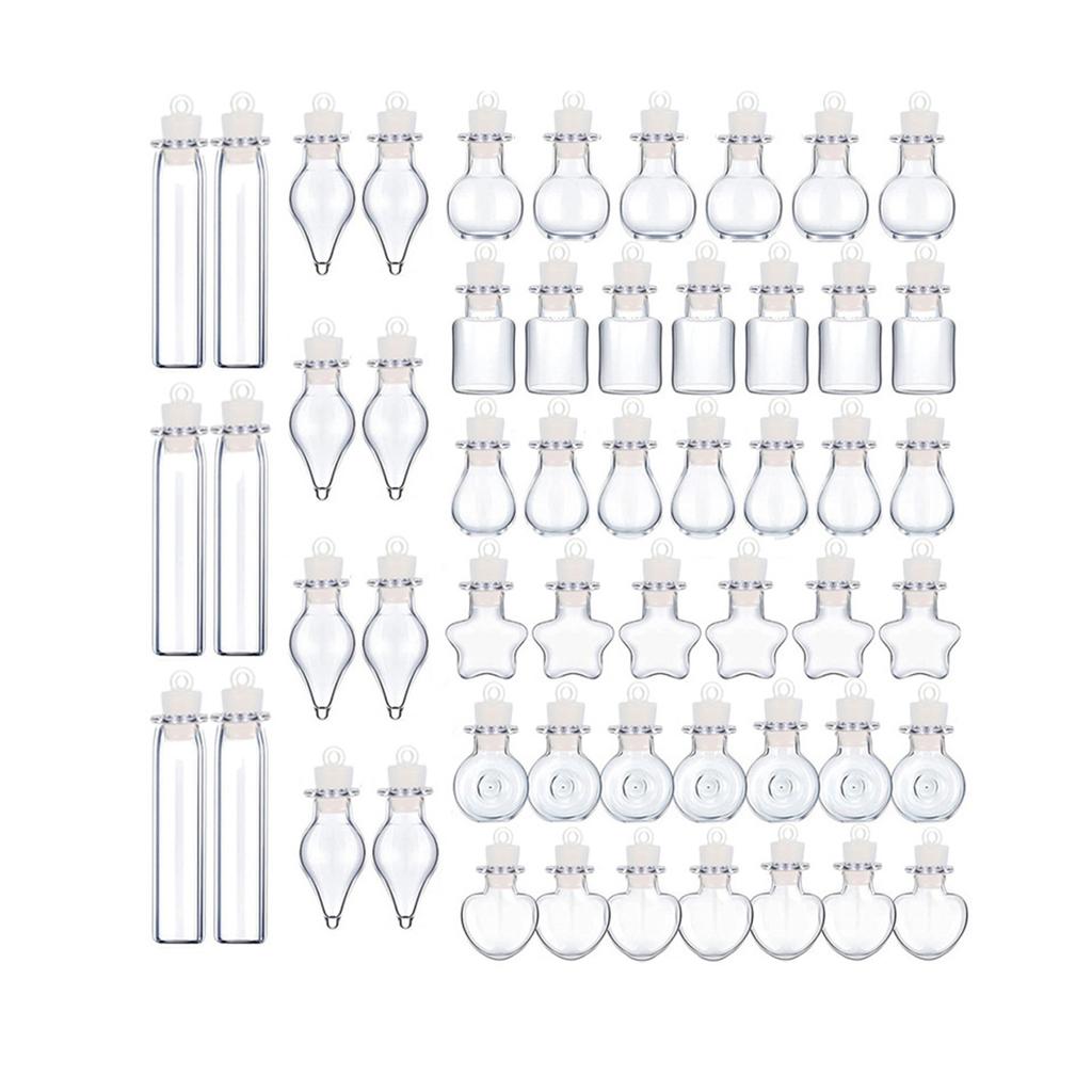 Clear Glass Mini Wishing Bottles Jars with Cork Stoppers Set for Craft Enthusiasts Art Projects Decors Party Favor