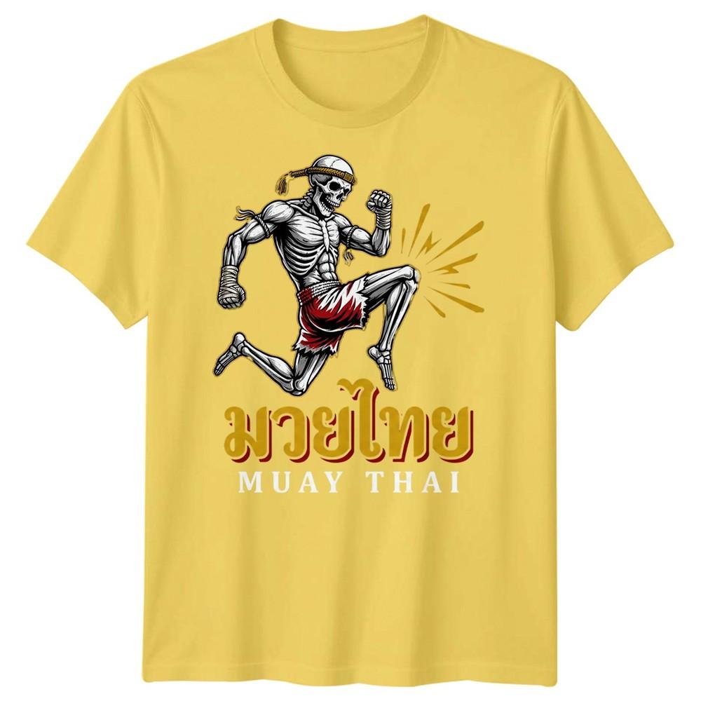 Muay Thai Skeleton Mma Unisexs T Shirt Mixed Martial Arts Cotton Graphic Tee
