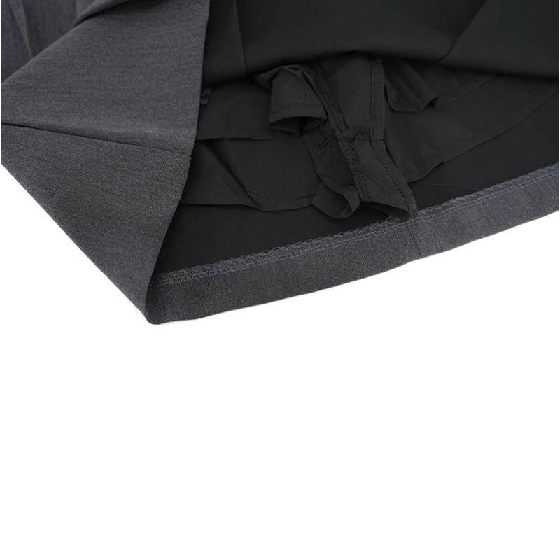 Серая плиссированная юбка на шнуровке для женщин — фото 15