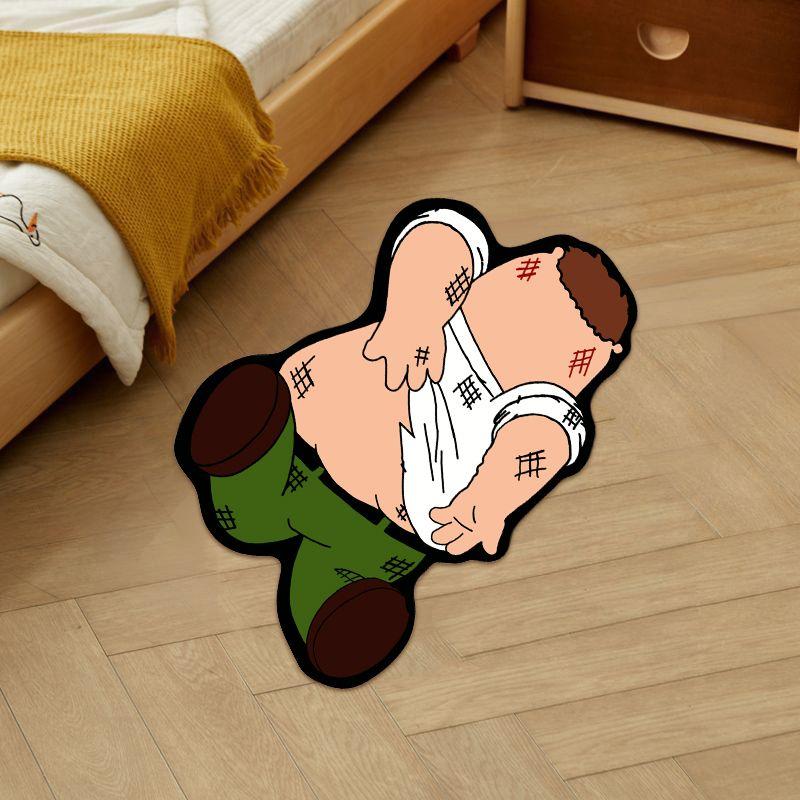 Cartoon Pattern Rugs for Bedroom Irregular Shapes Living Room Decoration Carpet Washable Bedside Floor Mat Anti-slip Lounge Rug