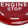 Aramox Car Engine Start Stop Button Cover Carbon Fiber Ignition Push Start Button Sticker Compatible with C8 2020 To Present (Red)