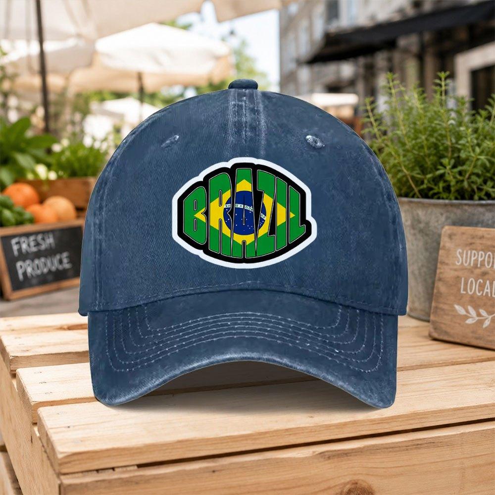 Brazil Flag Baseball Cap  Lightweight Duckbill Hat with Hook  Loop Unisex for Unisex Women Brazilian National Colors
