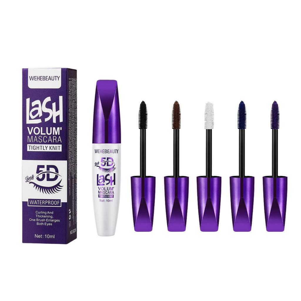5D Colorful 5D Waterproof and Rich Mascara PopularLIANGNISHI Mascara, Mascara, Smudge-Proof, - 04#Blue