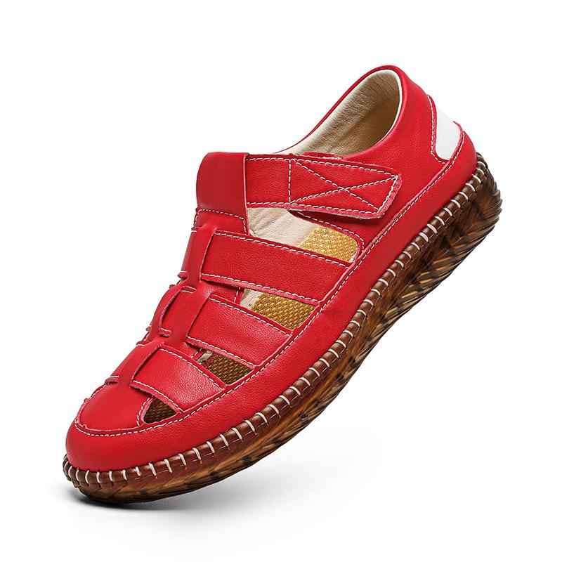 Sandals women's summer 2025 new popular Roman flat-bottomed woven soft-soled lightweight mother non-slip beach shoes