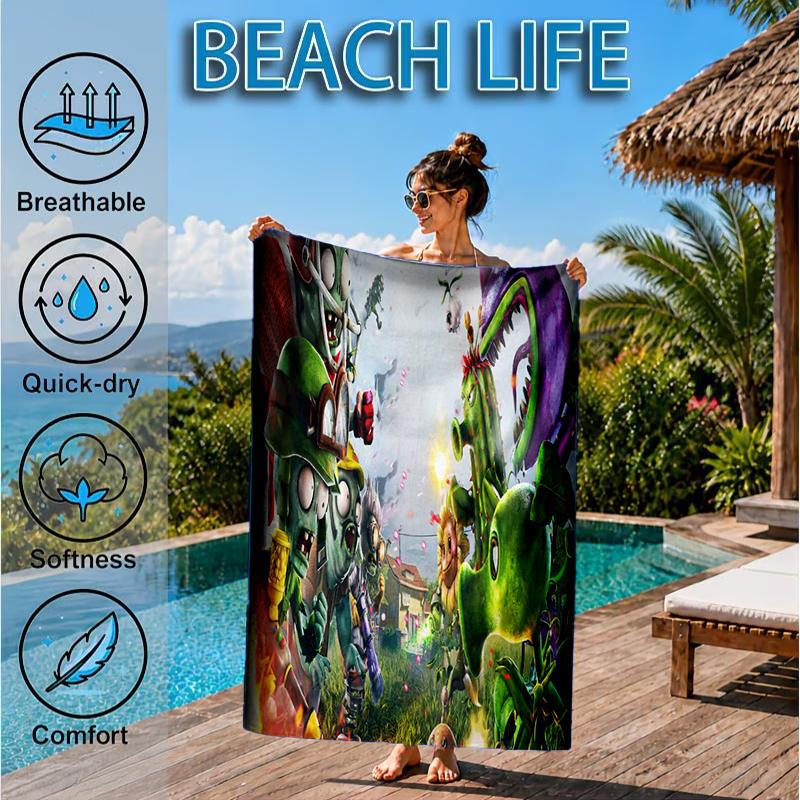 Zombie Party Beach Towel, Microfiber Beach Towel, Perfect For Pool, Beach, Travel, Home Decor Beach Party Fan Gifts
