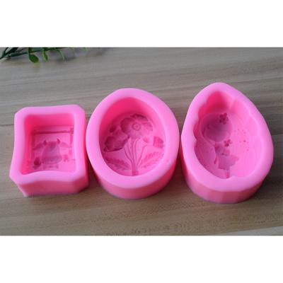 3 Mädchen Blumen Kuh Kuh handgemachte Seife Fondant Silikonform Gelee Pudding Kuchen Dekoration Tonform