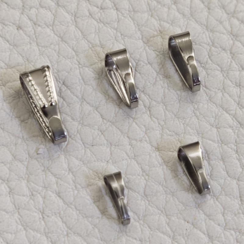 Stainless Steel Square Buckle Melon Seed Necklace Pendant, Titanium Steel DIY Jewelry Accessories.