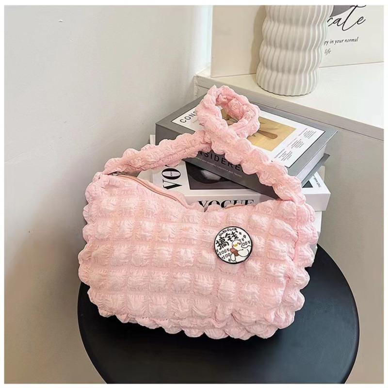 

Сегодняшняя популярная маленькая сумка женская новая модная плиссированная на плечо сумка-мессенджер студенческая портативная сумка под мышкой Width 22 Height 15 Bottom thickness 6cm розовый