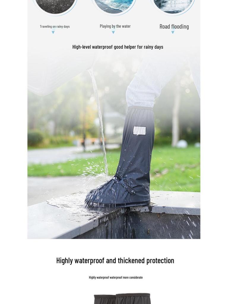Unisex wasserdichte, rutschfeste High-Top-Gummistiefel aus PVC: Langlebige, verdickte, verschleißfeste Überschuhe für regnerische Tage