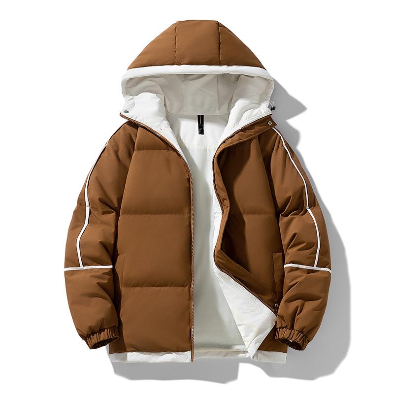 Men's Trendy Hooded Puffer Jacket - Winter Warmth & Loose Fit