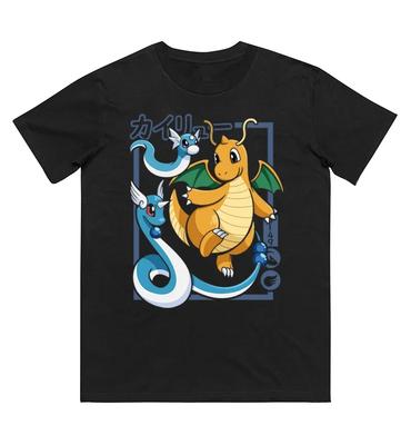 Pokemon Dratini Evolution Pure Cotton TShirt Short Sleeve Unisex Fashion Spring Summer New Collection