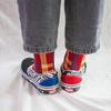 Red Check Women's Mid-calf Fashion Socks Rssw044