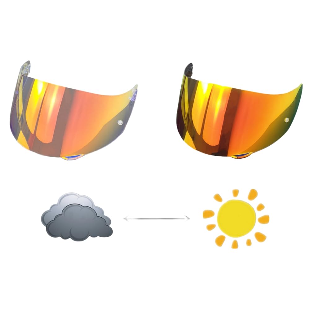 Wayocfei Agv K1 PHOTOCHROMIC Shield with K1 Helmet UV Motorcycle Helmet Replacement Shield [Compatible S/K3 SV/K5 S/K5] Visor, Absorbing,