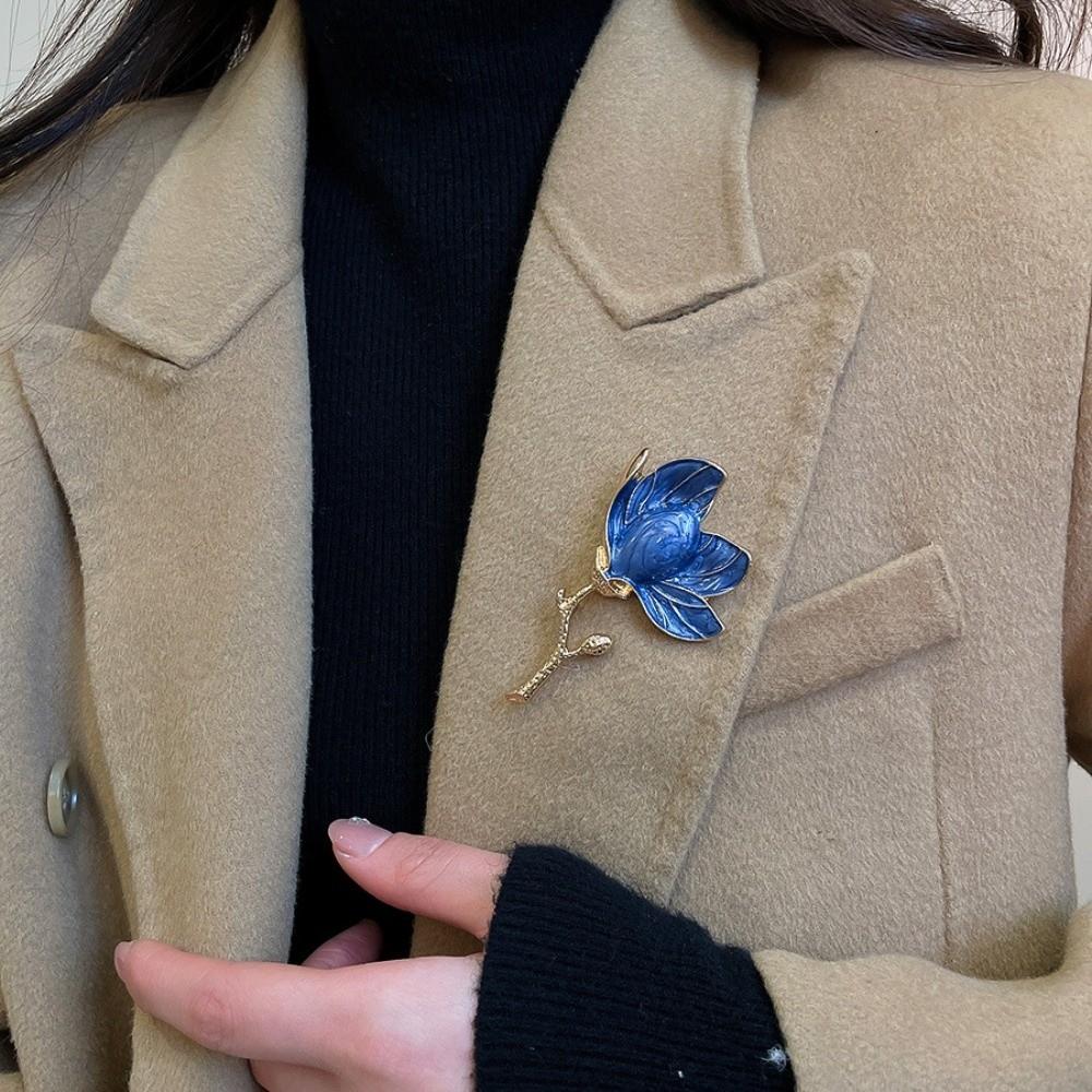 Zinc Zinc Alloy Magnolia Flower Brooch Orchid Flowers Banquet Clothes Metal Pin  Clothes Accessories