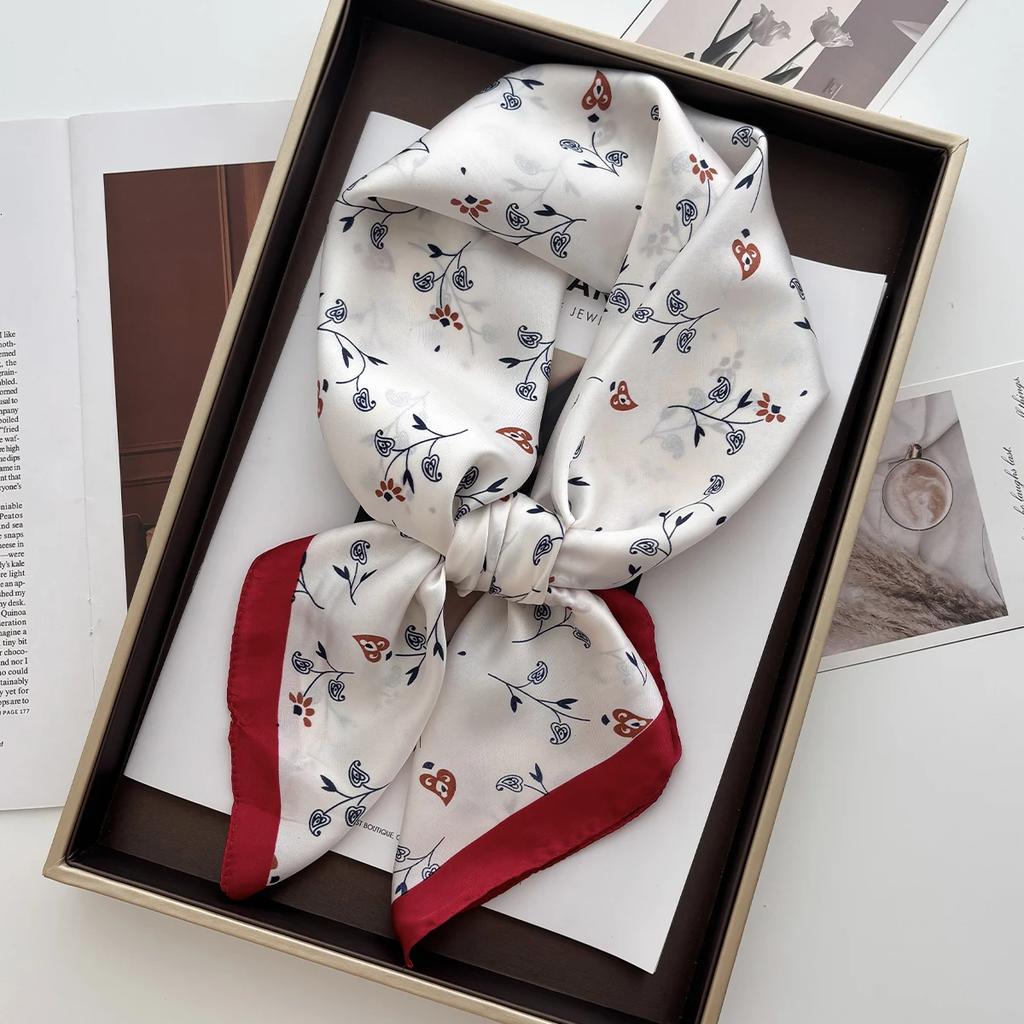 Luxury Print Shawl Square Scarf for Women Hijab Fashion Wraps Neckerchief Female Hair Bands Ribbon Headband Bandana