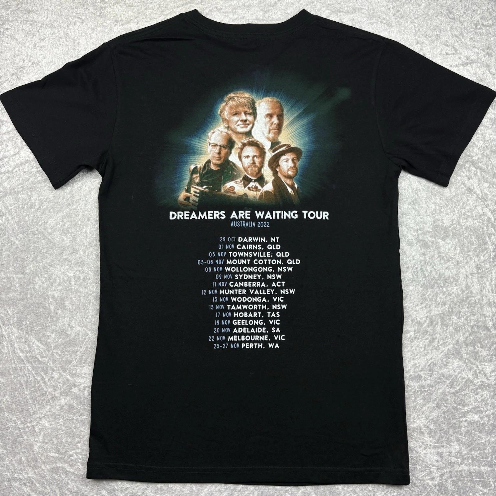 Crowded House Dreams Are Waiting Tour 100% Cotton T-shirt Mens Tees Top Unisex Size S Small 2022 Australia L