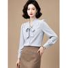 Elegant Bow-Tie Long Sleeve Commuter Blouse