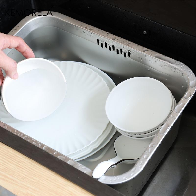 Portable Vegetable Bowl 10L Large 35.5 x 26.5 x 15cm Stainless Steel Dishpan, Multipurpose Kitchen Sink Bowl Tub Washing Basin