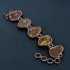 Amber Bracelet, Gemstone Copper Electroformed Jewelry Bracelet, Handmade Jewelry, For Anniversary Gift