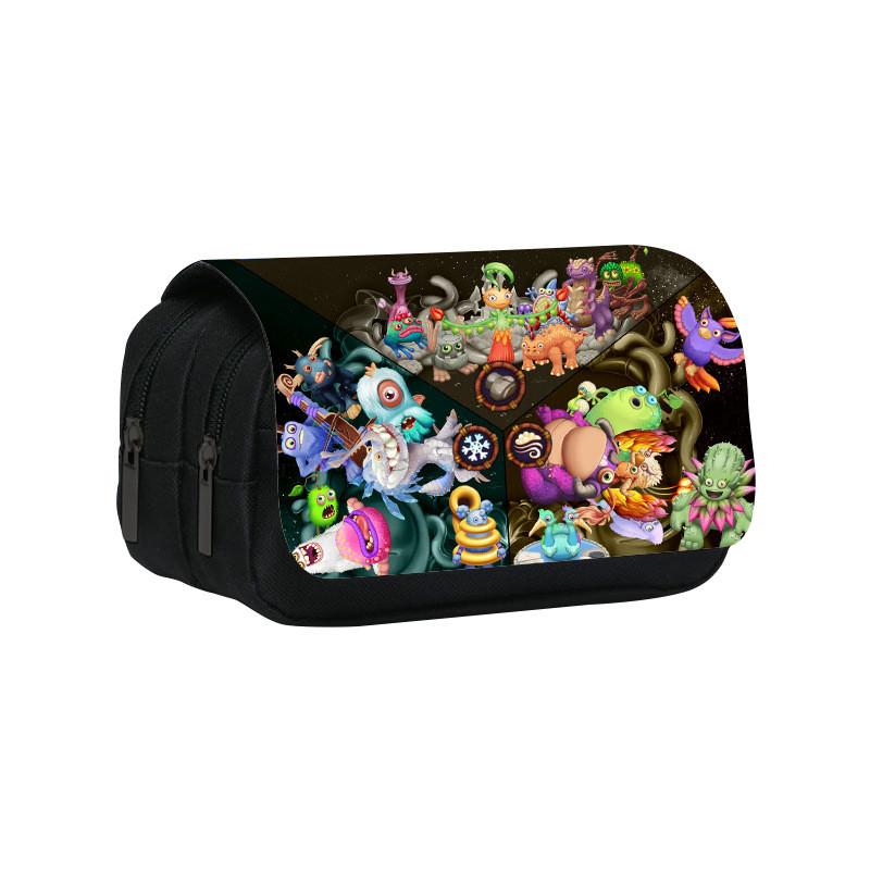 My Singing Monsters Double Layer Pencil Case With Nylon Material For Students And Kids