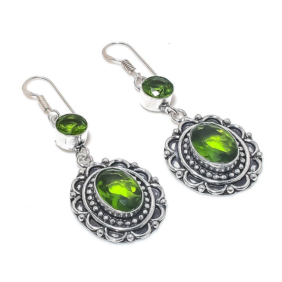

Peridot Gemstone 925 Sterling Silver Earring 2.36