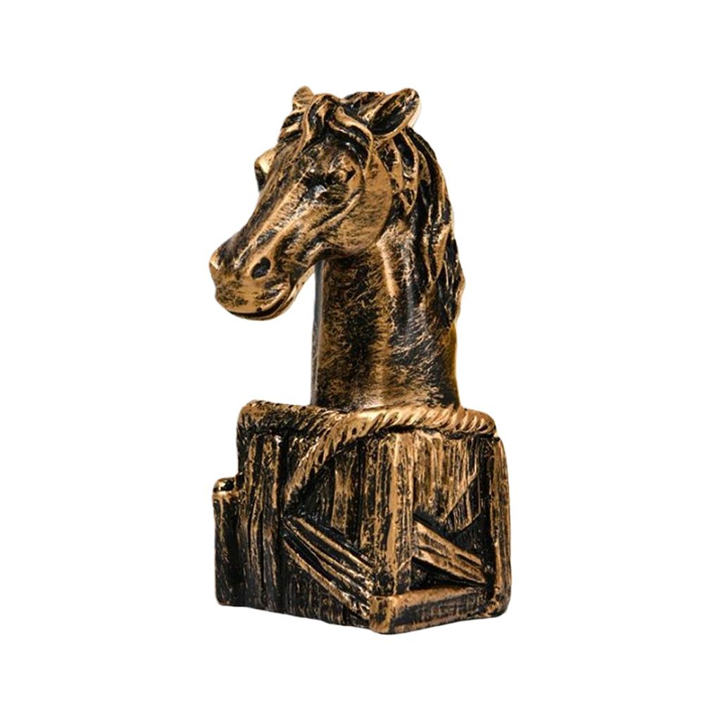 Couples Horse Figurines Horses Head Statue Paperweight Animal Sculptures Ornament for Home Office Desktop Decorations