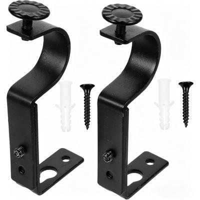 2 Piezas Soporte Resistente para Barra de Cortina, Soporte Ajustable de 1 Pulgada para Barra de Cortina para Pared