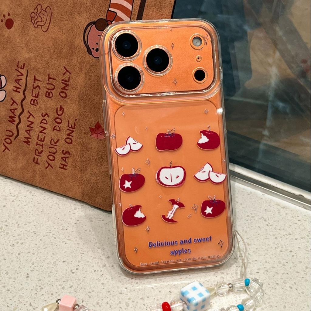 Applicable to red apple 17 transparent 16promax simple 15 girls 14tpu fresh iphone13 soft phone case