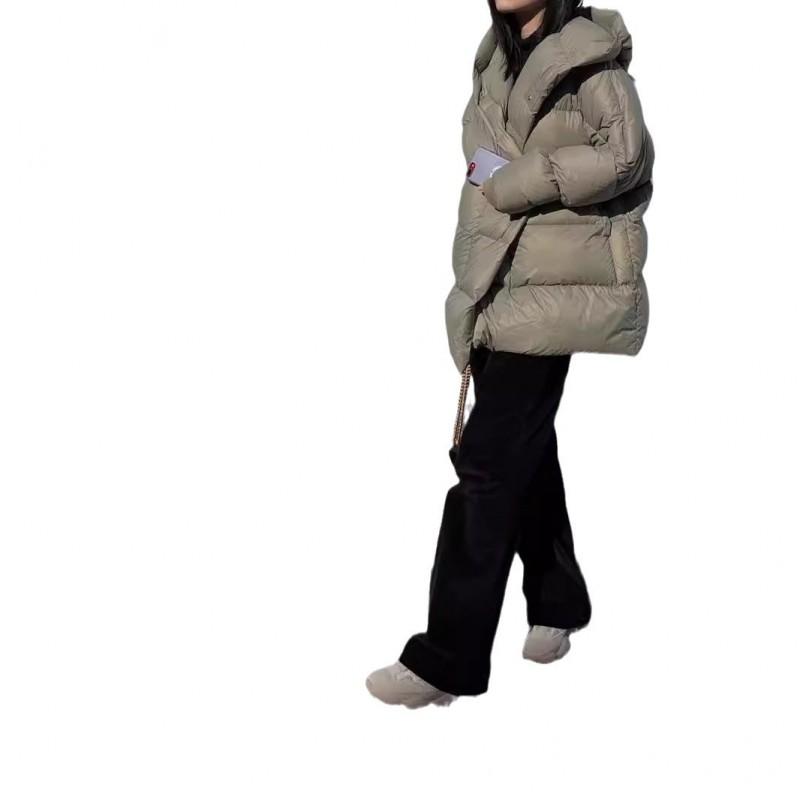 Womens Short Down Jacket Lightweight Winter Warm Coat White Duck Loose Fit