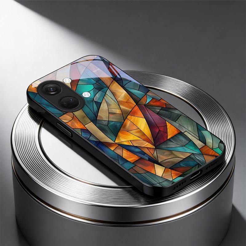 Chromatic Fragments Black Glass Phone Case For OnePlus Ace 2 3 5 Pro Nord CE 2T 2 3 Lite 6 7T 8 9 10 Pro 11R 12R 13R Back Cover