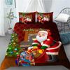 3D Christmas Decoration Duvet Cover Fashion Santa Claus Quilt Cover With Pillowcase Queen King Size For Kids Adult Bedroom Decor