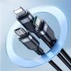 3in1 MultiUse Series USB Cable To Lightning USBC Micro USB 30cm Black